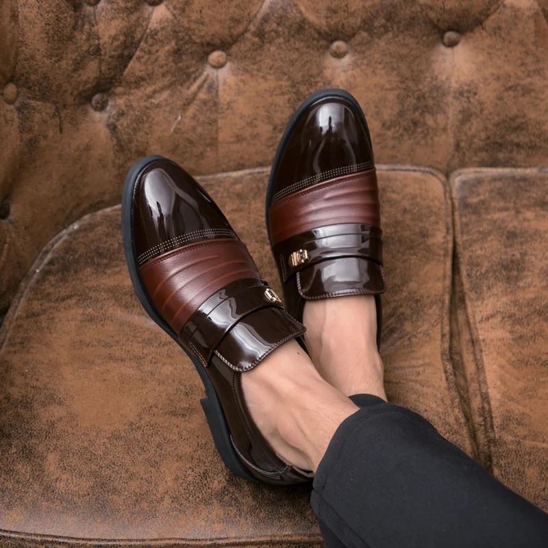 Мужская Повседневная Деловая модельная обувь мужские туфли из микрофибры в британском стиле с острым носком вечерние свадебные туфли