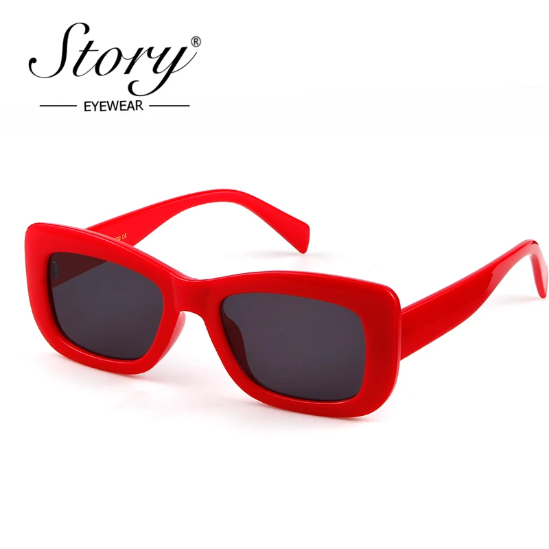 

STORY Retro Red Small Rectangle Sunglasses For Women 2018 Fashion Small Square Sun Glasses Black White Leopard Shades Eyewear