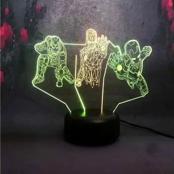 

Amroe Marvel Hero Fly Iron Man Mixed Multicolor Lava Lamp 3D LED Night Light Desk Lamp RGB Home Decor Christmas Kids Gifts Toys