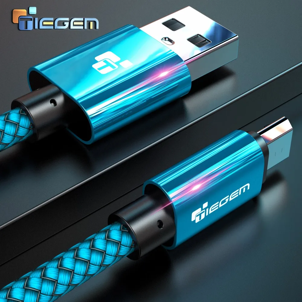 Micro USB кабель 2А 1 м Быстрая зарядка нейлон USB синхронизация данных мобильный телефон Android адаптер зарядное устройство кабель для samsung sony htc LG кабель