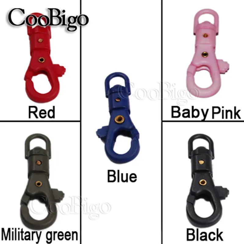 

10~1000pcs Pack Plastic Swivel Spring Snap Hook For Weave Paracord Lanyard Buckle #FLC071(Mix-s)