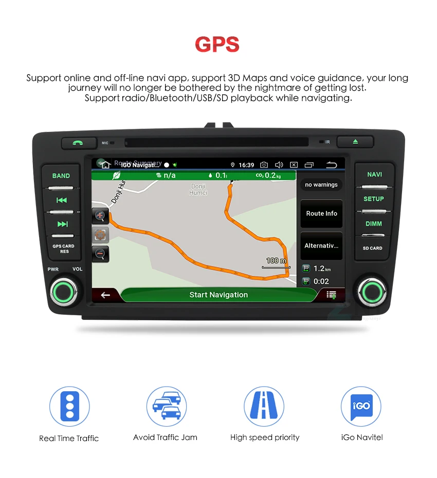 Excellent 8" IPS Android 8.0 Car GPS Stereo For Skoda Octavia 2 Octavia A5 Yeti Auto Radio DVD Navigation WiFi Backup Camera 8 Core CPU 7