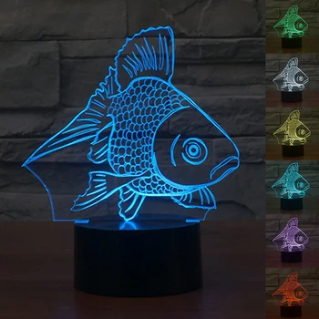 

USB 5V Remote Control Colouful Goldfish 3D Table Lamp Luminaria LED Night Light Decorative lighting Atmosphere lamp gift