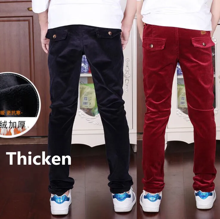 Baratos Nuevos pantalones casuales de invierno para niños, pantalones Harem de pana de marca para niños, pantalones cálidos de moda de estilo británico que combinan con todo para niños