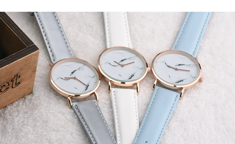 Мода OKTIME новая пара часы мраморная поверхность чернила две иглы простой Nordic модные часы для мужчин и женщин
