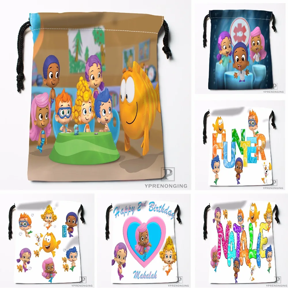 

Custom Bubble Guppies Drawstring Bags Travel Storage Mini Pouch Swim Hiking Toy Bag Size 18x22cm#0412-03-06