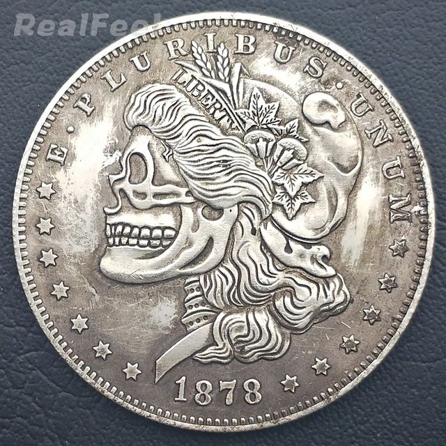 Special Price US Copy antique Coins 1878-cc Morgan Dollar skull zombie skeleton Hobo Nickel replica ancient collectible USA coin