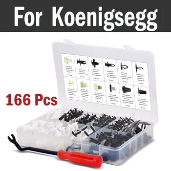 

166pcs Car Car Retainer Clips Free Fastener Remover,Assortment Clips Set In Rivets For Koenigsegg Agera Ccr Ccx One Regera