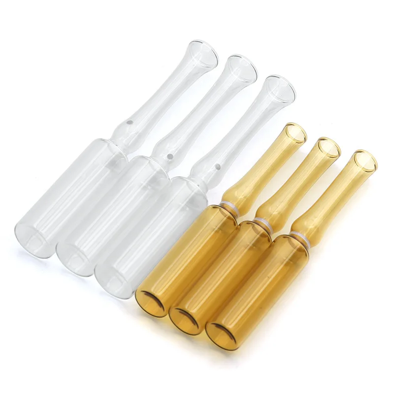 

100pcs/lot Glass ampoule Transparent/Brown Injection Bottle easy breaking Curved neck easy to fold ampoules Free Shipping