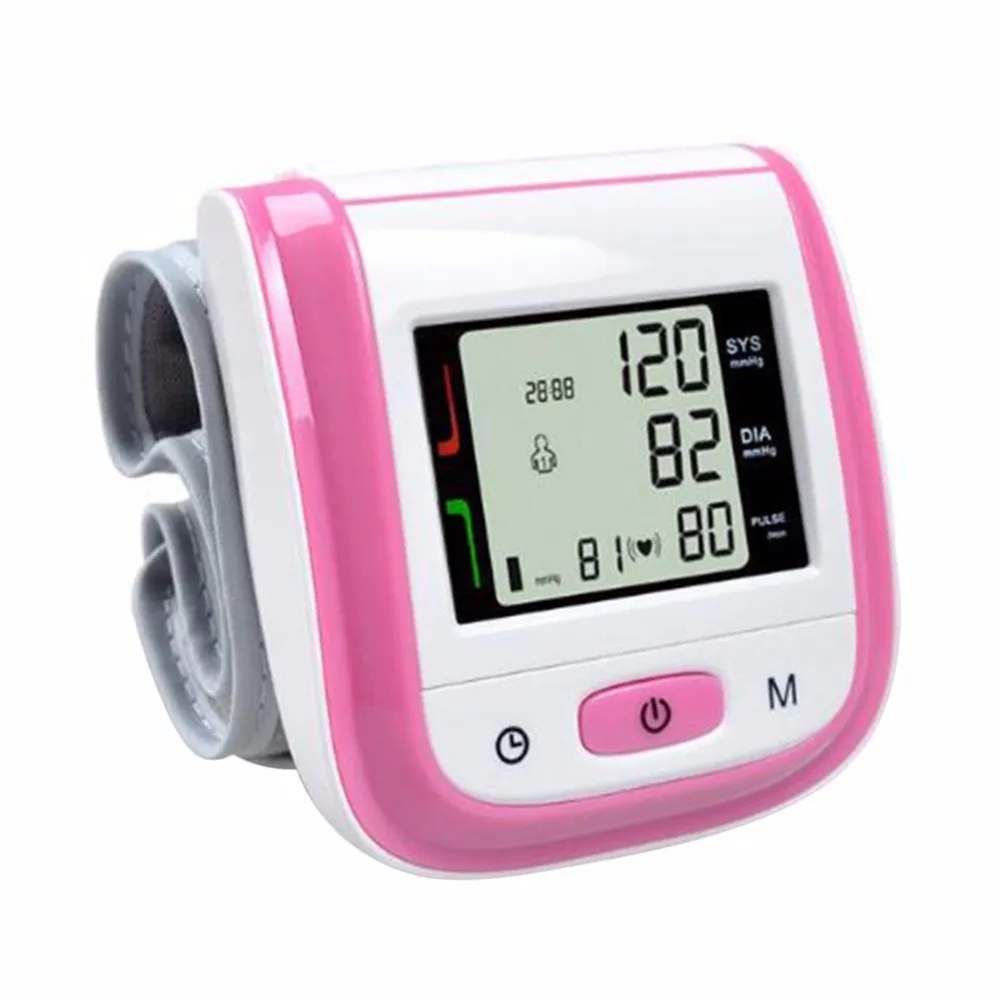 Home Medical Wrist Blood Pressure Monitor Large LCD Display Digital Wrist Sphygmomanometer