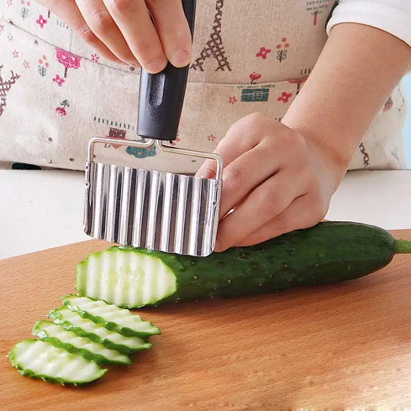 

1pc Chip Dough Vegetable Carrot Blade Potato Fruit Cutting Crinkle Wavy Cutter Slicer Stainless kitchen accessories tools
