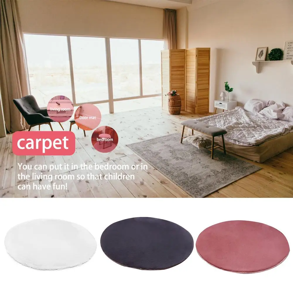 NewArrival, 3 фута* 3 фута, искусственный мех кролика, круглый ковер, для спальни, домашнего интерьера, короткий плюшевый коврик, товары для дома