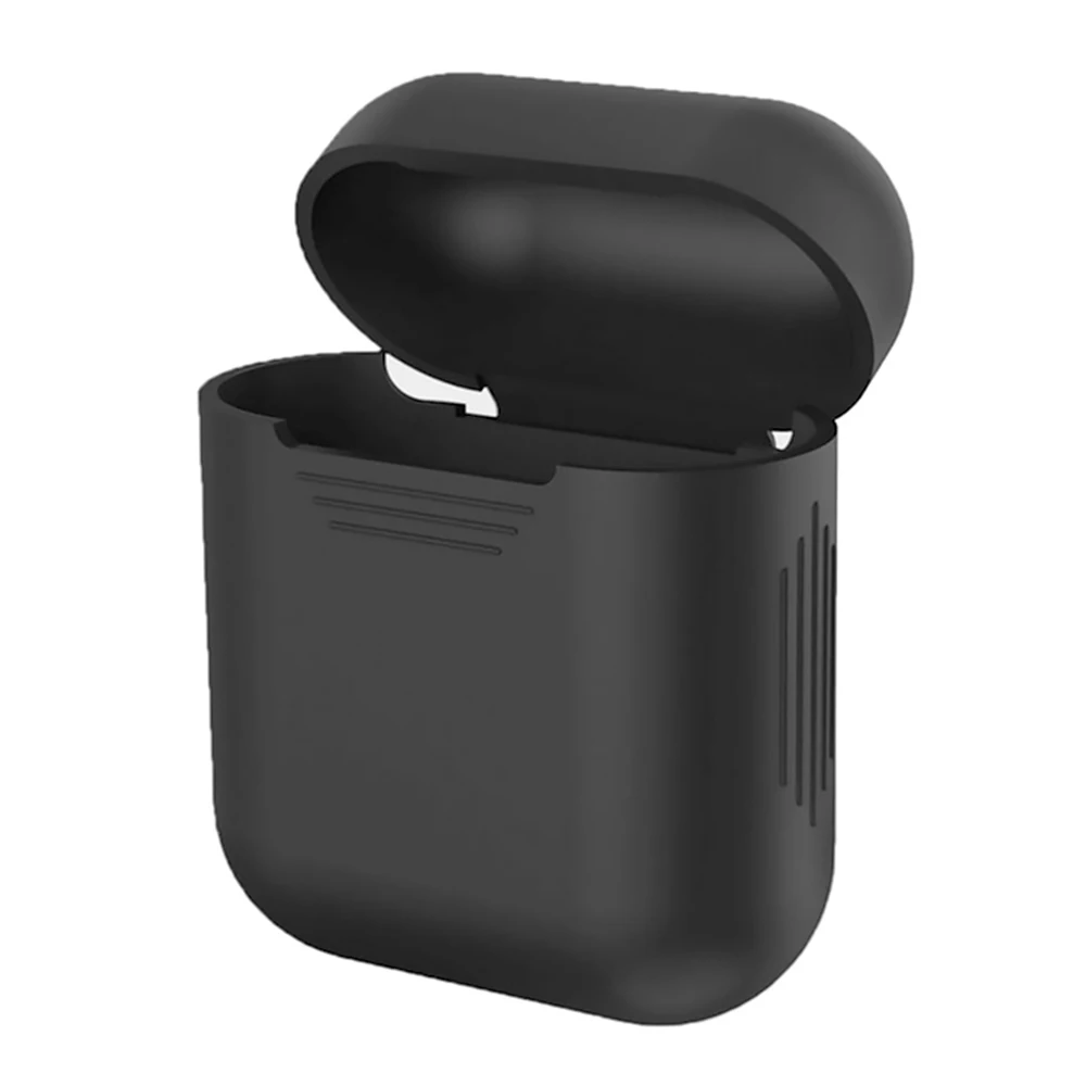 ТПУ силиконовый Bluetooth беспроводной чехол для наушников для AirPods 1 защитный чехол Аксессуары для Apple AirPods 2-й зарядной коробки - Цвет: Black