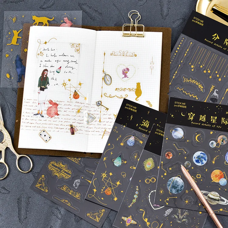 

Colorful Alice And Golden Printed Fashion PVC Sticker 12*16cm