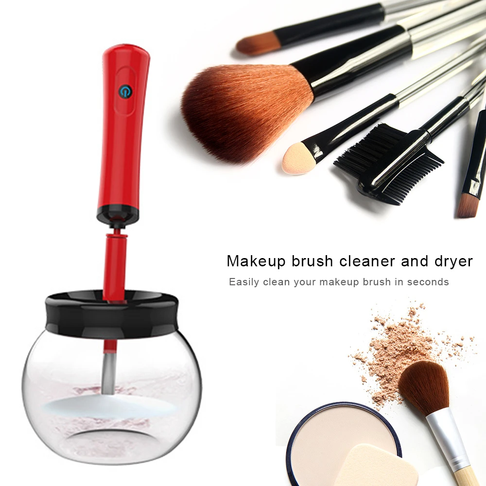 Электрическая щетка для макияжа очиститель и сушилка набор прядильная чистка быстросохнущие кисти для макияжа инструмент для мытья очиститель кистей для макияжа
