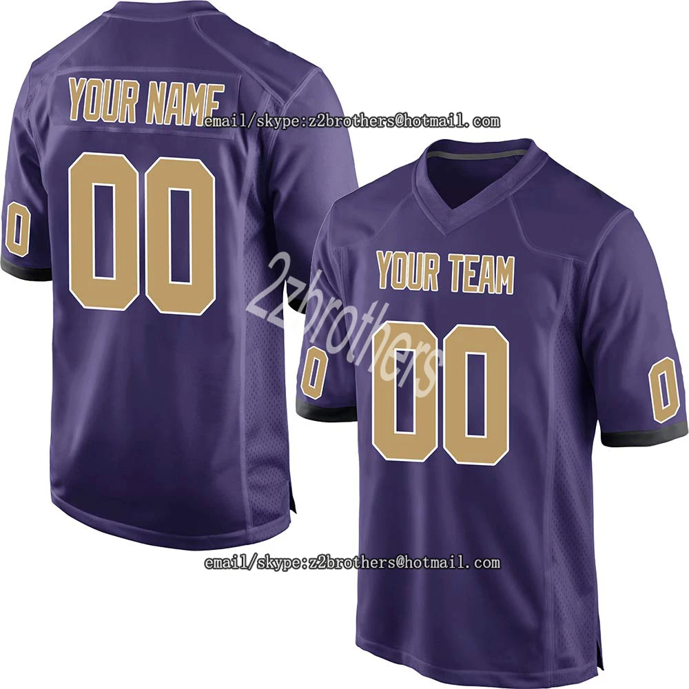 

Custom Purple Mesh Personalized Football Jerseys Embroidered High School College Team Logo Name Your Number for Men Women Kids