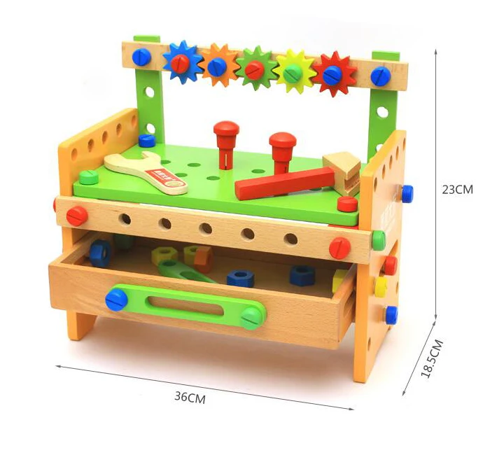 Сменная игрушка инженера детский набор инструментов для игры различные винты деревянная Рабочая скамейка ролевые игровые инструменты игрушки для мальчиков и девочек детей