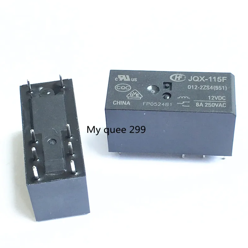 

10PCS/lot Relays JQX-115F/012-2ZS4 JQX-115F-012-2ZS4 8A 8PIN Two open two closed