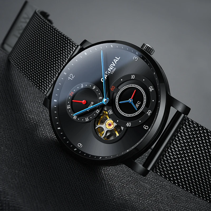 سويسرا كرنفال الرجال الساعات العلامة التجارية الفاخرة التلقائي الميكانيكية ووتش الذكور للماء الجوف خارج ساعة الياقوت C8026G-1 سويسرا كرنفال الرجال الساعات العلامة التجارية الفاخرة التلقائي الميكانيكية ووتش الذكور للماء الجوف خارج ساعة الياقوت C8026G-1