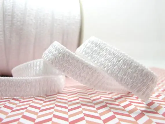 

CLEARANCE|8 Yards 1/2 Inch White Scallop Edge Decorative Pattern Lingerie Elastic|Headband Elastic|EL73
