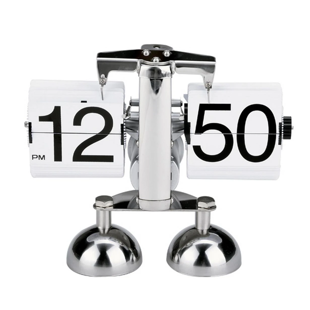 Retro Modern Alarm Scale Digital Auto Flip Dual Stand Desk Table