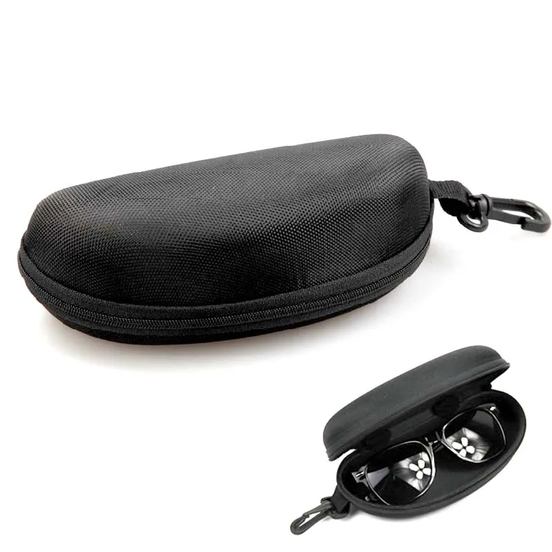 Zipper Eye Glasses Sunglasses Hard Case Box Portable Protector Black