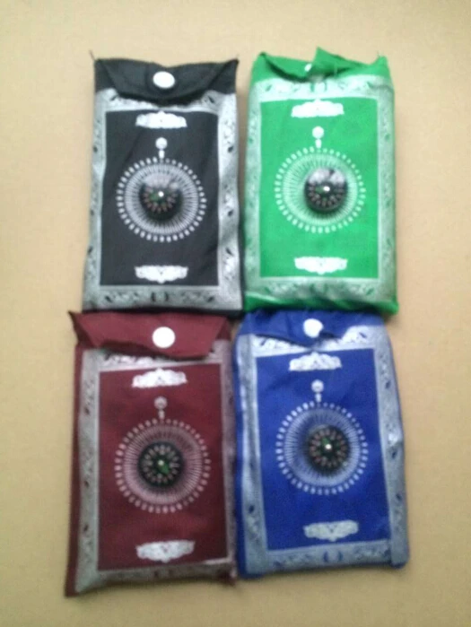 

2016 Newest Muslim Prayer Mat Pocket Prayer Mat With Compass 4 Colors DHL Fedex Free Shipping