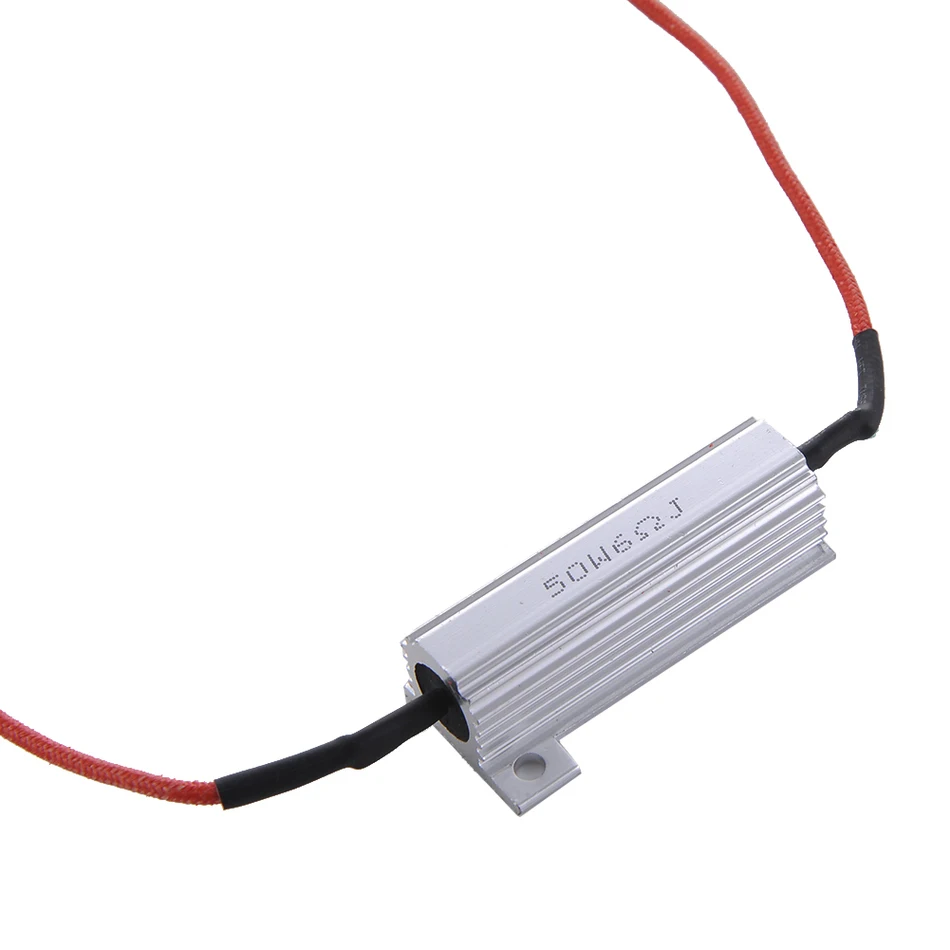 

2pcs 50W 12V 6ohms LED Turn Signal Light Resistor Aluminum Alloy for Motorcycle Car Auto