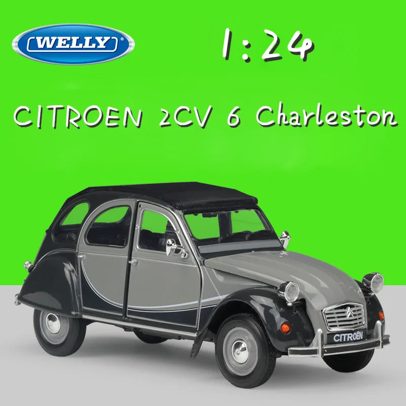 WELLY 1:24 металлическая классическая модель автомобиля CITROEN 2CV 6 Charleston литье под давлением игрушечный автомобиль автомобили из сплава игрушки для детей Коллекция подарков