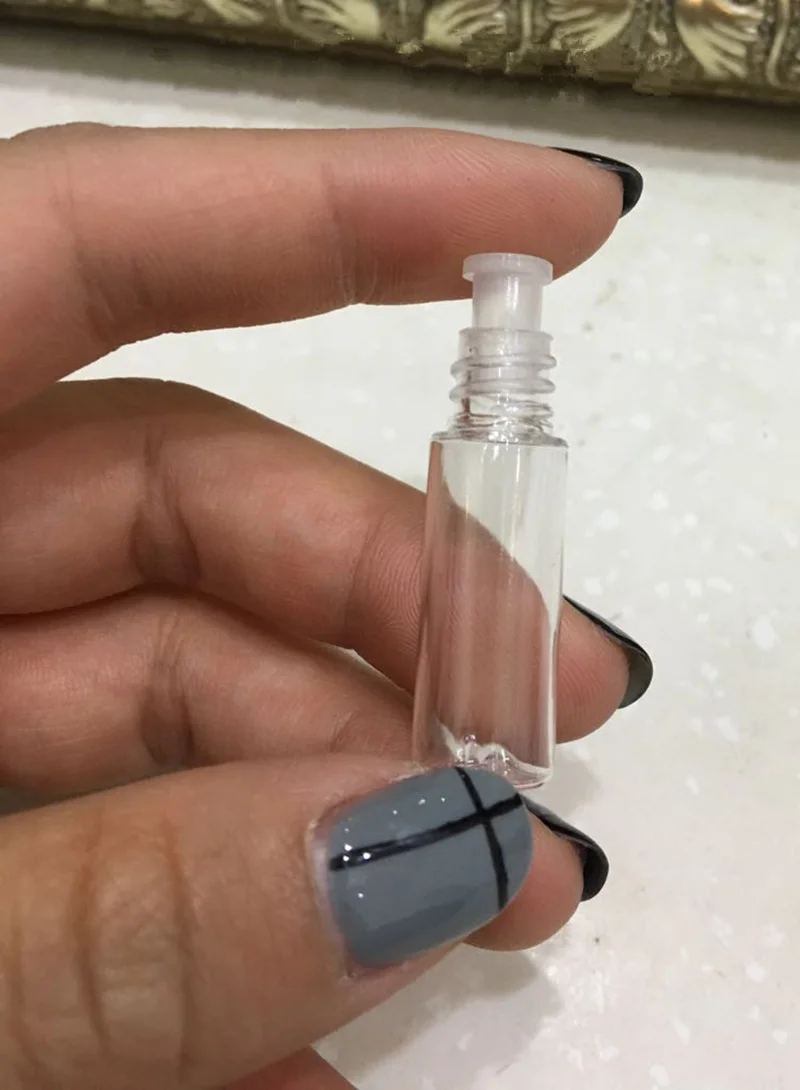 1.2ML 50/100pcs Silver Empty Lip Gloss Tube, Mini Plastic Elegant Liquid Lipstick Container, Round Lipgloss Lip Balm Bottle