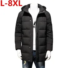 Высокое качество 8XL 7XL 6XL Мужское пальто на осень зиму хлопковая стеганая куртка новая Теплая Повседневная Черная армейская зеленая хлопковая стеганая куртка