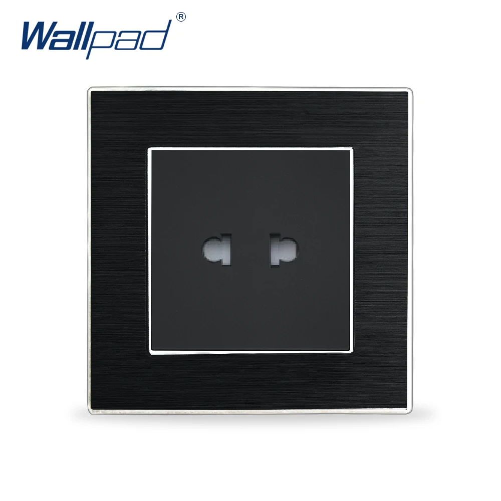 Горячая Распродажа 2 Универсальный штыревой цоколь Wallpad роскошный настенный выключатель света AL гладкая металлическая панель ЕС 2-контактный разъем универсальная розетка