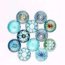 

Handmade 6 Size Glass floral embroidery Flower Round Flatback Cameo Cabochon Domed DIY Jewelry Charm Photo Pendant Setting