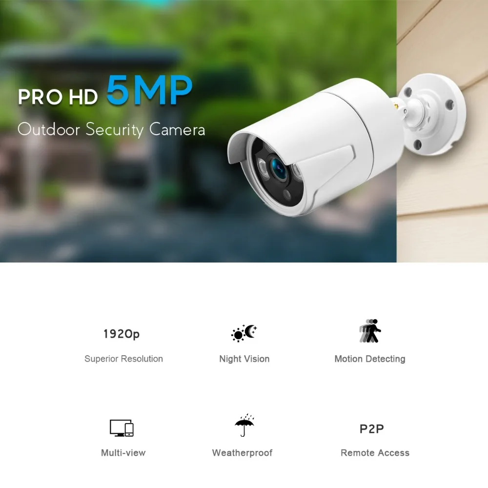 H.265 1080P POE IP камера 2MP 3MP 5MP Bullet CCTV IP камера ONVIF 2,0 Обнаружение движения Водонепроницаемая ИК 20 м уличная CCTV IP камера