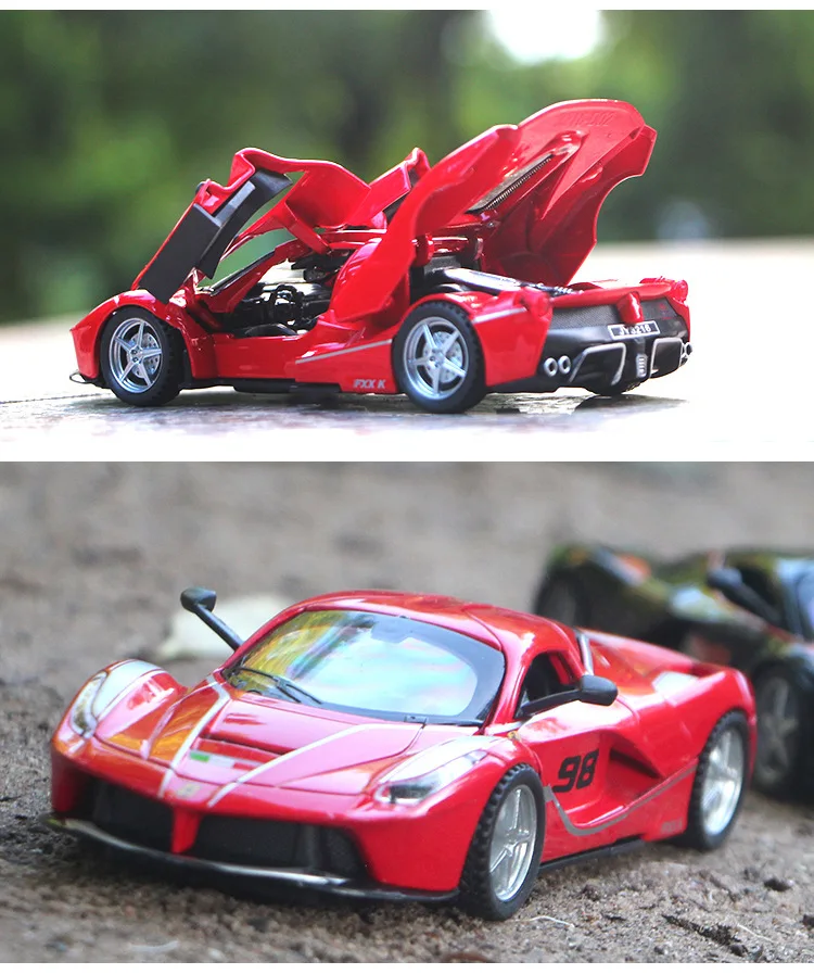 1:32 литой под давлением сплав модель автомобиля моделирование FXX K спортивный автомобиль детская игрушка автомобиль звук и свет оттяните назад автомобиль дети игрушка орнамент подарок