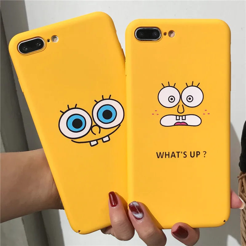 Cartoon Cute Eyes Yellow Phone Case For iPhone X 6 6S 7 8 Plus 7plus 8plus Cases Luxury Smiley face Cover Fundas Capa |