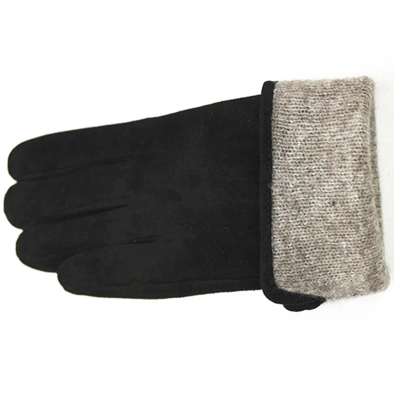 Женские Перчатки замшевые кожаные перчатки прямые стильные перчатки из овчины шерстяная подкладка весна и осень сохраняющие тепло