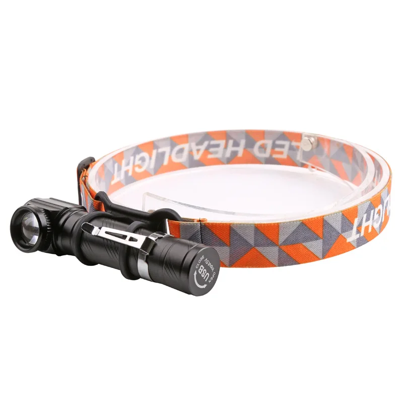 

2019 new LED Zoom Headlamp Flashlight 5000 LM -T6 Rechargeable Headlamp Torch 18650 USB Charging Battery & Magnetic + Clip