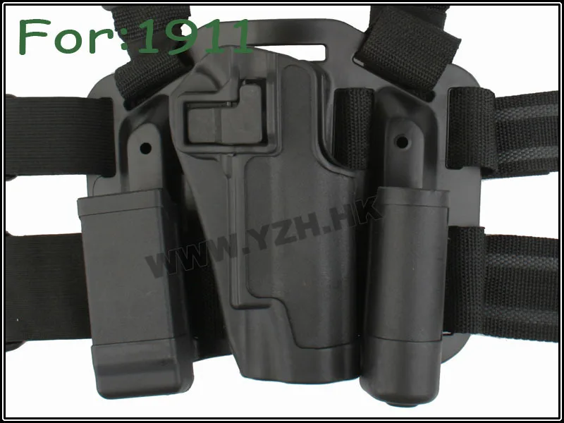 

CQC For 1911 style Multi-Mission 4 in 1 Tactical puttee thigh belt drop Leg Waist right handed Airsoft Holster W/ Mag Pouch