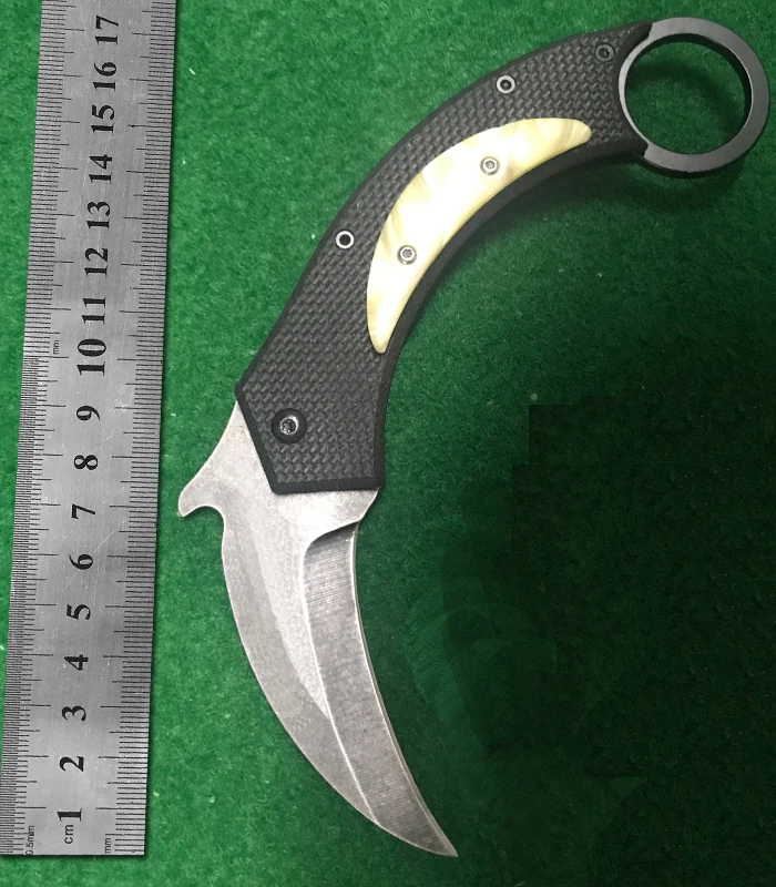 Karambit нож G10 Ручка 5Cr13 лезвие камень мыть EDC инструмент Открытый Отдых выживания