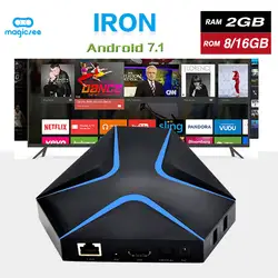 Magicsee гладить Amlogic S905X Android 7,1 ТВ BOX Quad-core 4 K 2 GB/16 GB Поддержка 2,4G WI-FI LAN HDMI H.265 Smart Box