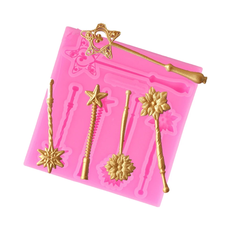 

1 PC Magic Stick Shaped Silicone Cake Mold Kitchen Baking Mold Sugar Craft Fondant Cake Tools Cake Decoration Mold Pastry Tool