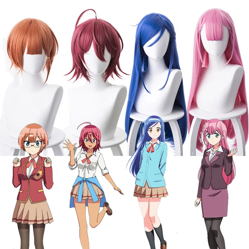 Cosroad We Never Learn:Bokuben Cosplay Wigs Ogata Rizu Furuhashi Fumino Takemoto Uruka Mafuyu Kirisu Cosplay Cosutme Wigs