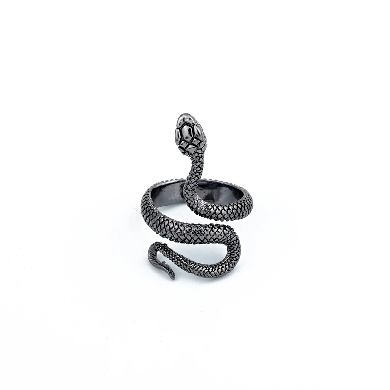1 пара, европейский стиль, змеиное кольцо для женщин, мужчин, панк, черный, серебряный цвет, маленькая змея, кольцо на палец, ювелирное изделие, R158-6