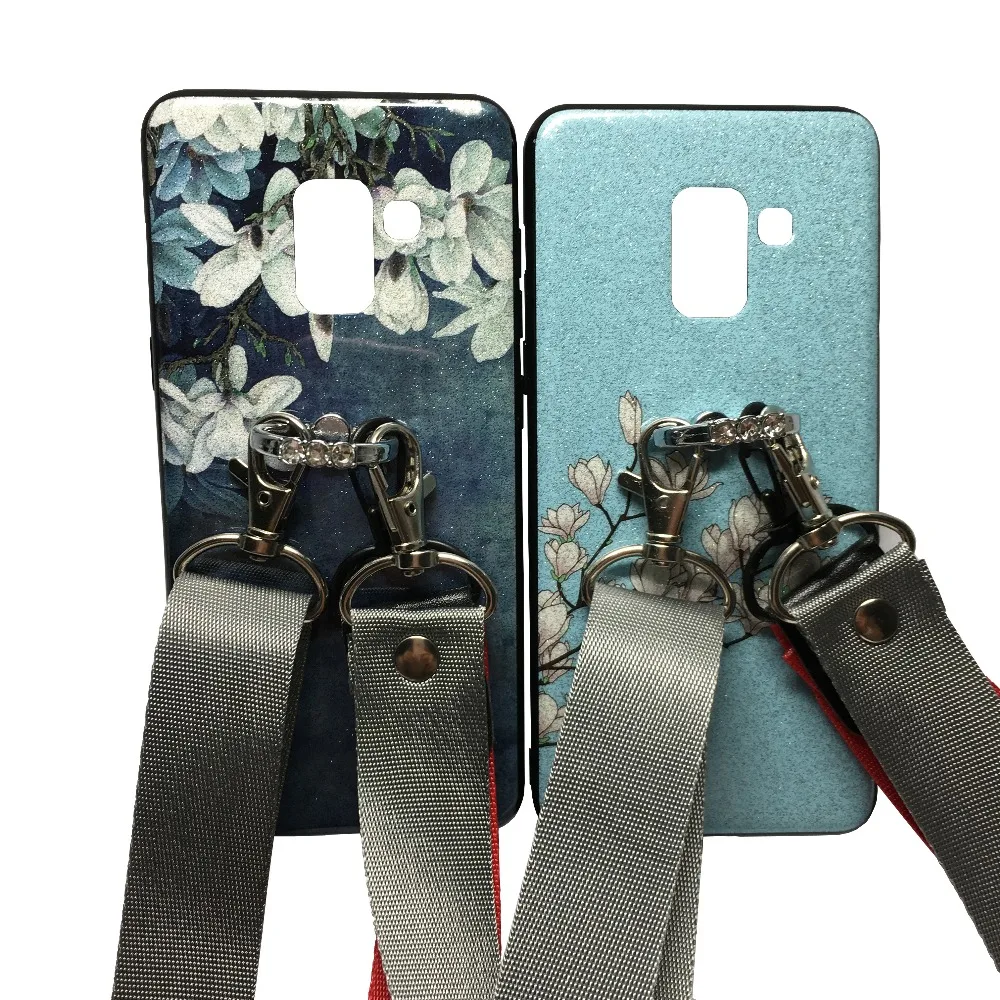 

case for samsung galaxy J2 pro 2018 J250 case cover bling diamond ring holder flower shoulder strap tpu+pc phone bag Ritozcase