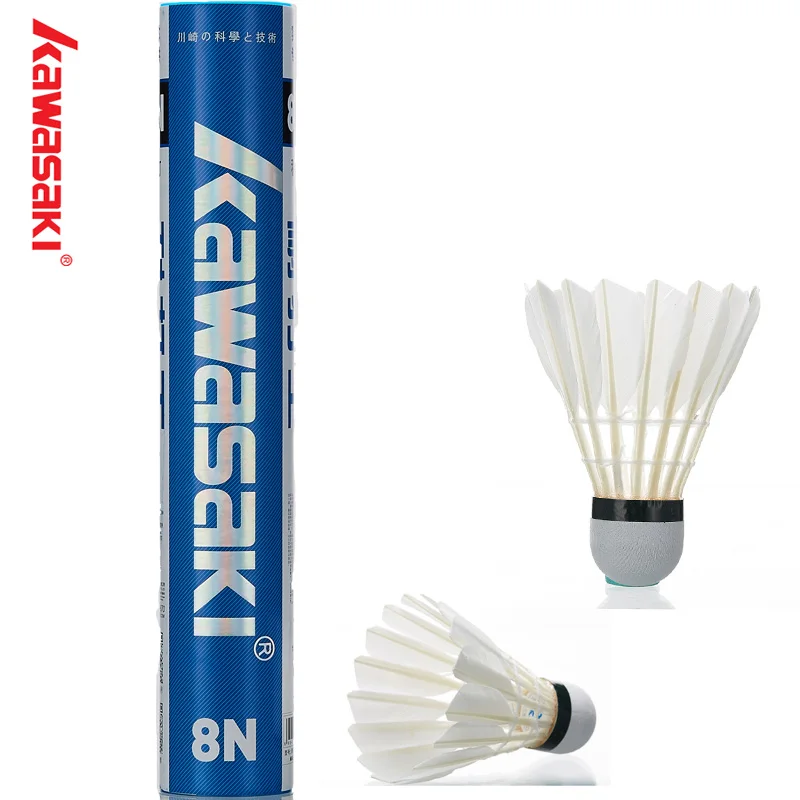 Kawasaki Brand 12pcs Club 8N Duck Feather Badminton Shuttlecock For
