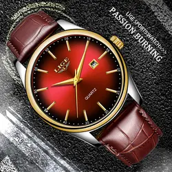 Новый LIGE мужские часы лучший бренд класса люкс простой Календари Часы Кожа водостойкие кварцевые наручные часы Relogio Masculino + коробка