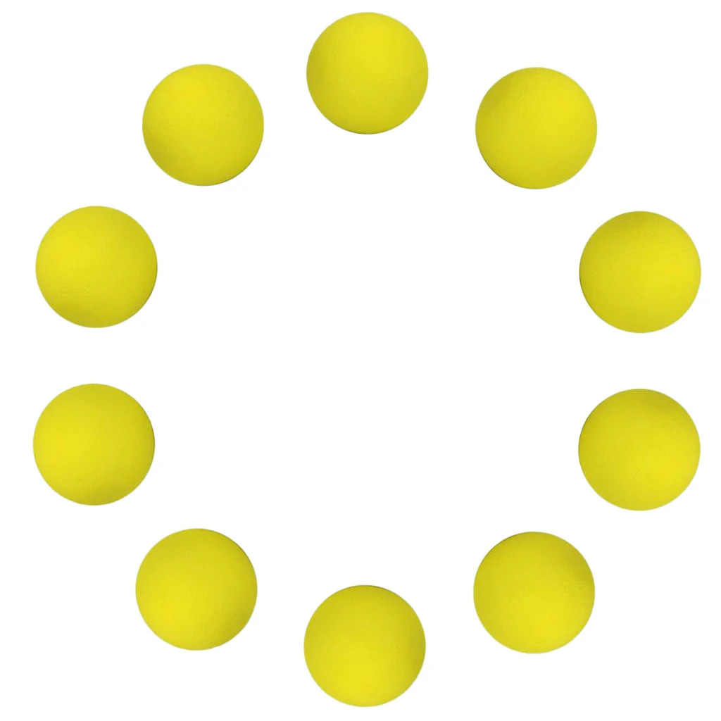 10 шт./партия, мячи для гольфа из пенополистирола, мягкие губчатые шарики для игры в гольф на открытом воздухе, мячи для игры в гольф/теннис, 9 цветов - Цвет: Yellow