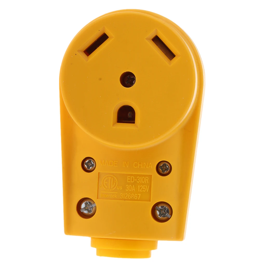 RV Adapter Socket High Power Connector Plug Female Socket 125V/30A For 10AWG/3C RV Motorhome Cord Etc Replacement Power Socket 