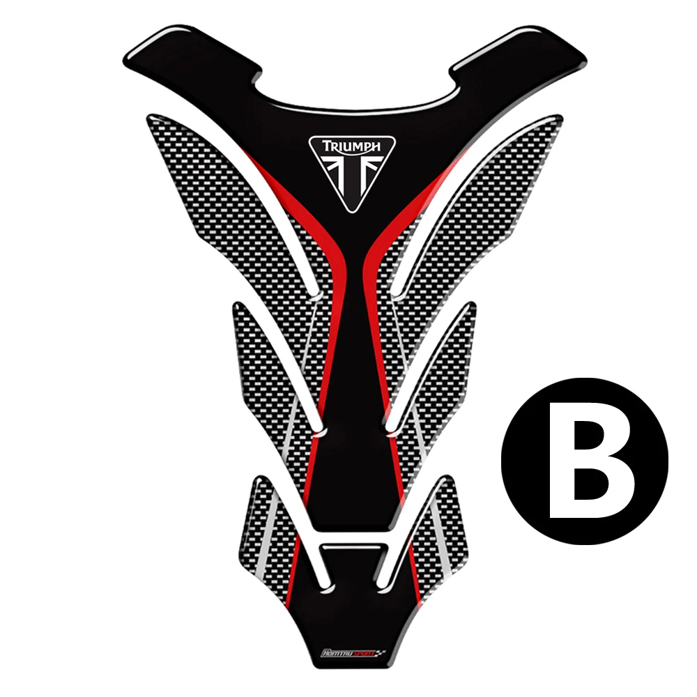 For Triumph 675R Tiger 800 XC Speed Triple Tankpad 3D Motorcycle Tank Pad Protector Decal Stickers - Цвет: B